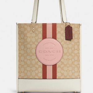 Coach Dempsey Tote Signature Jacquard With Stripe